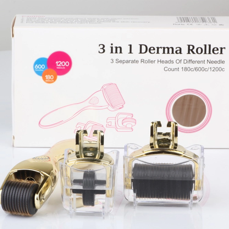 OEM / ODM özel marka 3 In 1 Drs Anti Yaşlanma Paslanmaz Çelik Titanyum için Derma Roller 0