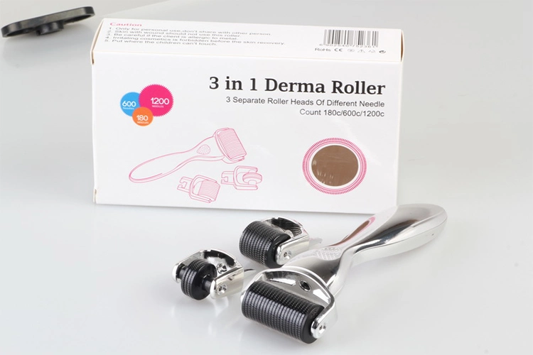 OEM / ODM özel marka 3 In 1 Drs Anti Yaşlanma Paslanmaz Çelik Titanyum için Derma Roller 3