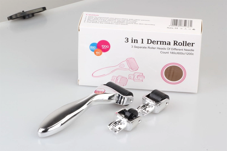 OEM / ODM özel marka 3 In 1 Drs Anti Yaşlanma Paslanmaz Çelik Titanyum için Derma Roller 4